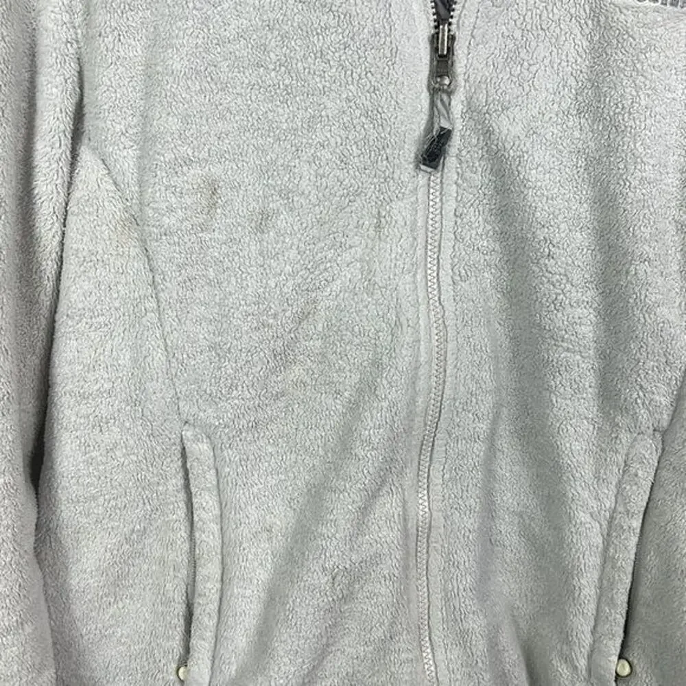 Womens Pale Gray The North Face Lightweight Fleece Jacket Size Large